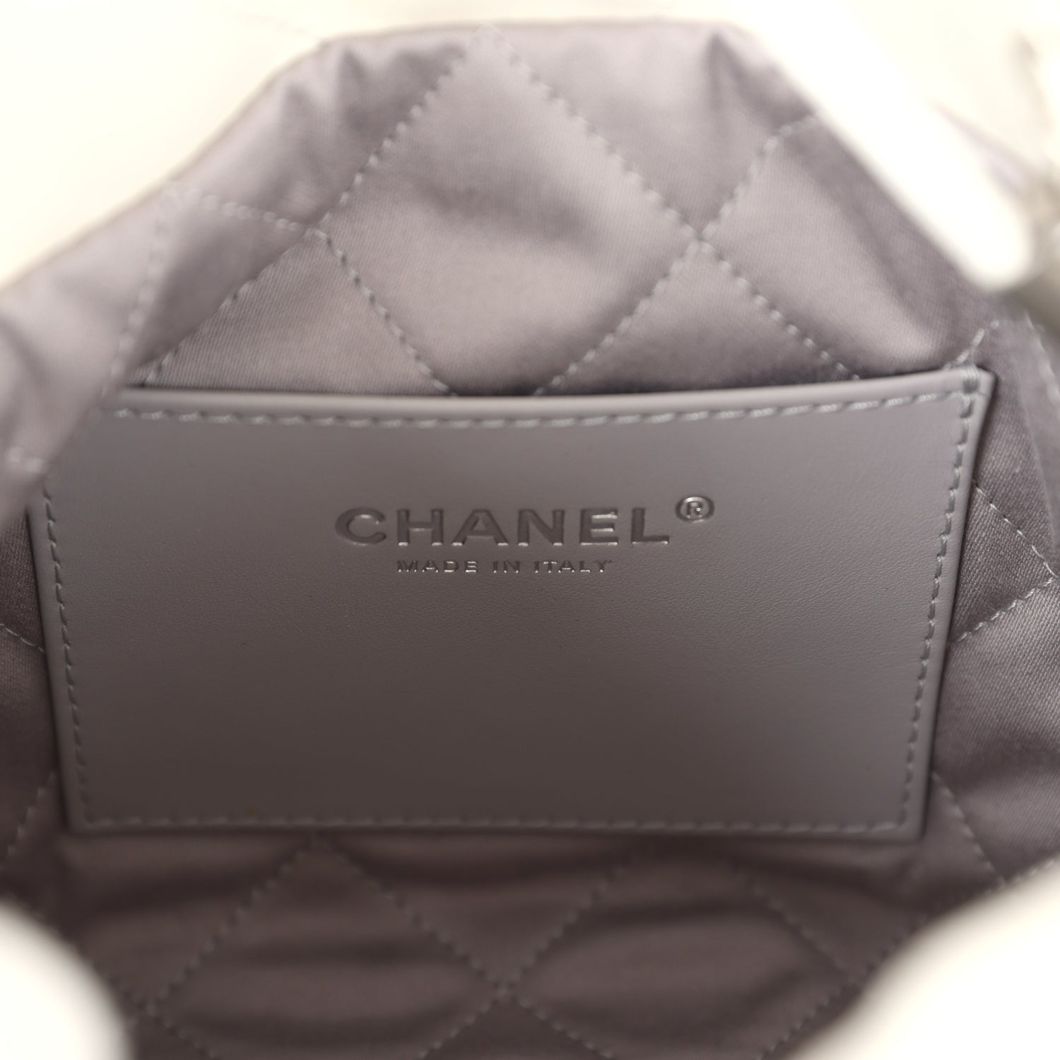Chanel Mini 22 Bag White and Silver Ombre Metallic Calfskin Silver Hardware