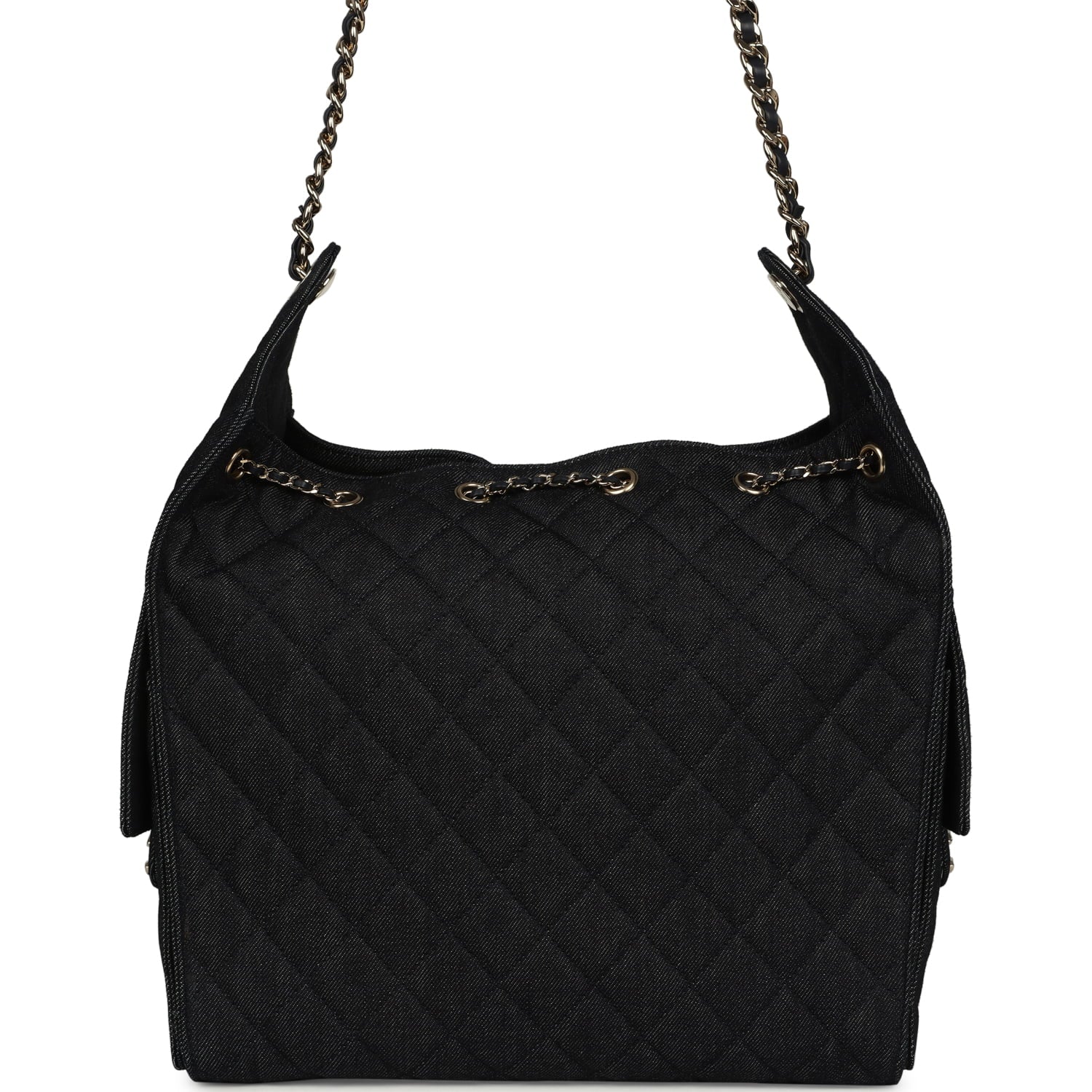 Chanel Medium 25 Hobo Bag Dark Denim Light Gold Hardware