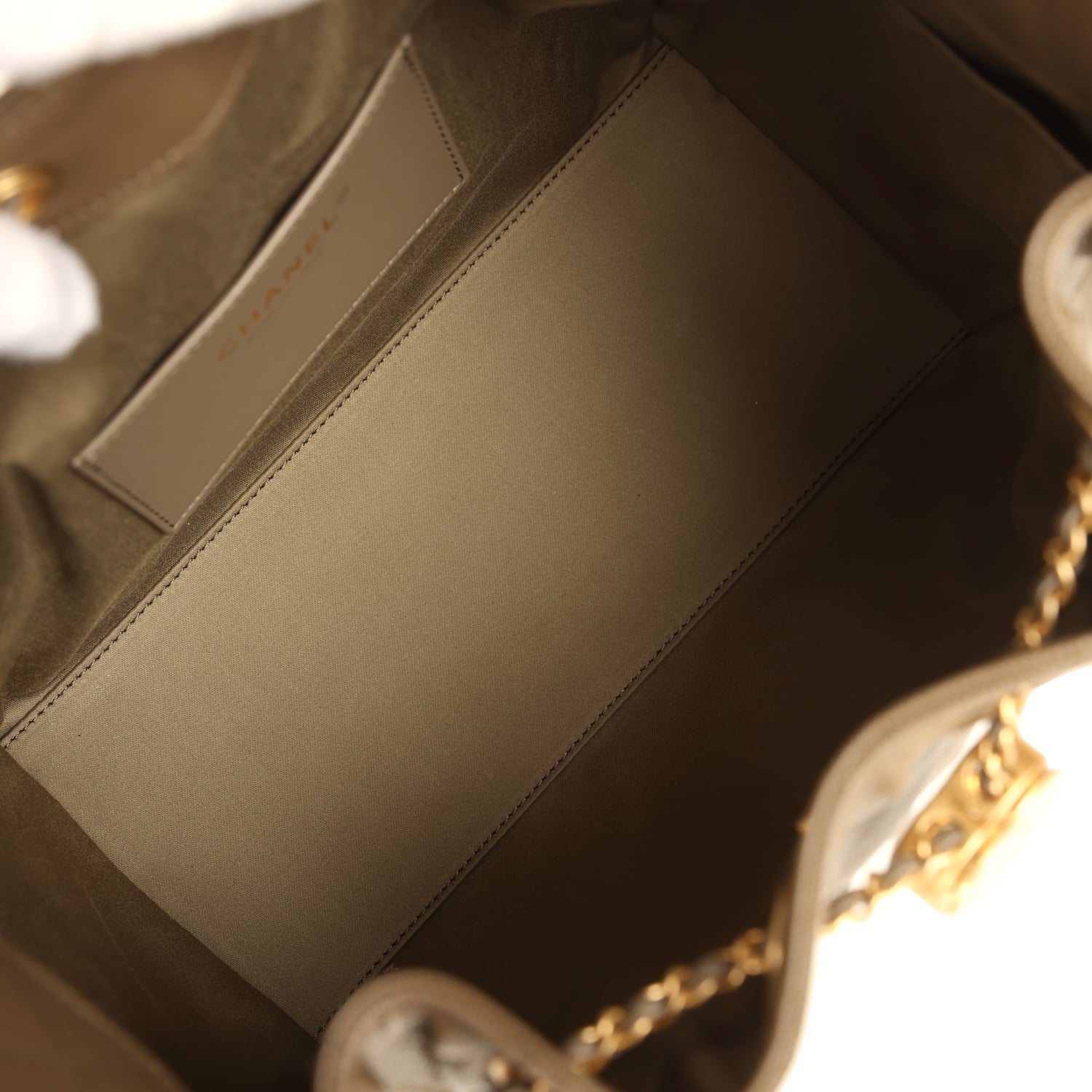 Chanel Small 25 Hobo Bag Dark Khaki Caviar Antique Gold Hardware