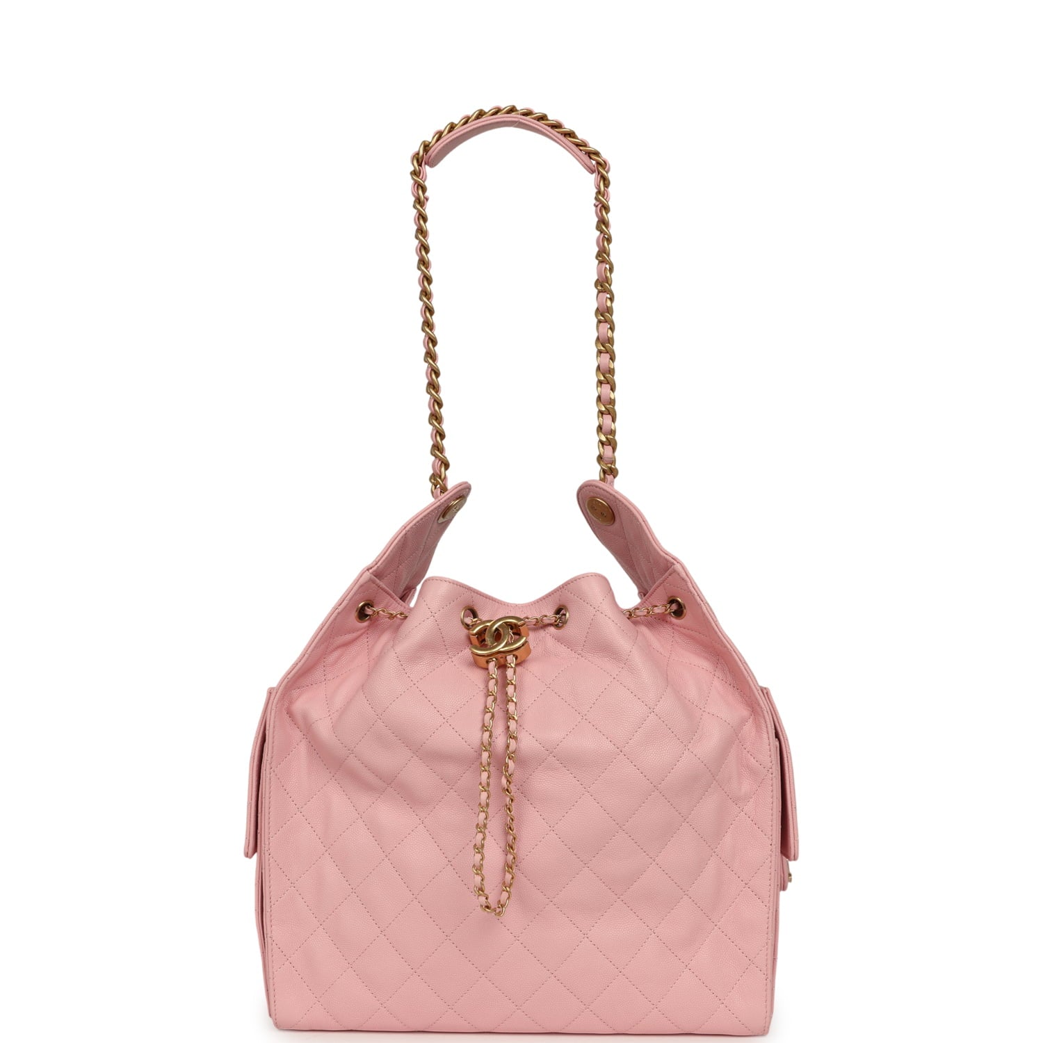 Chanel Medium 25 Hobo Bag Light Pink Caviar Antique Gold Hardware