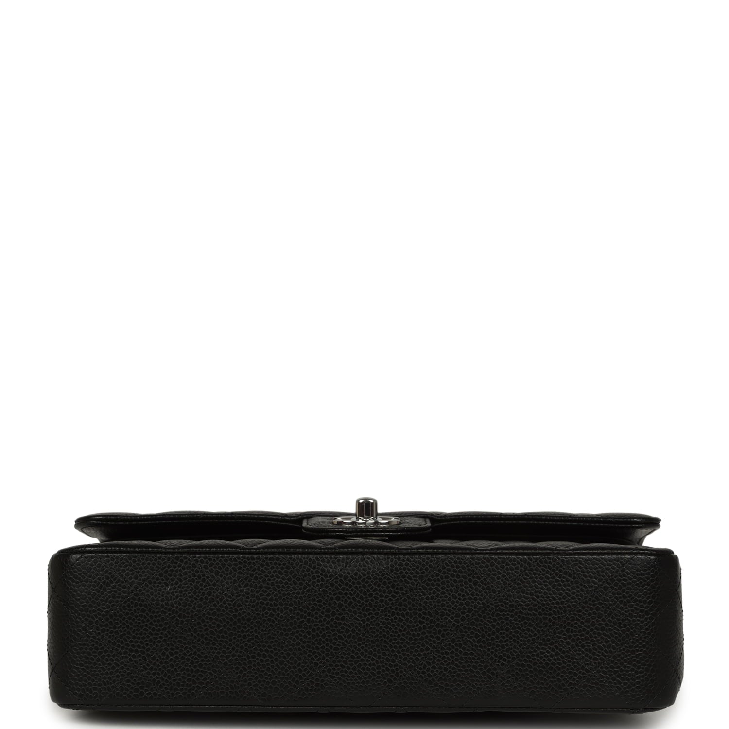 Pre-owned Chanel Medium Classic Double Flap Black Caviar Silver Hardware