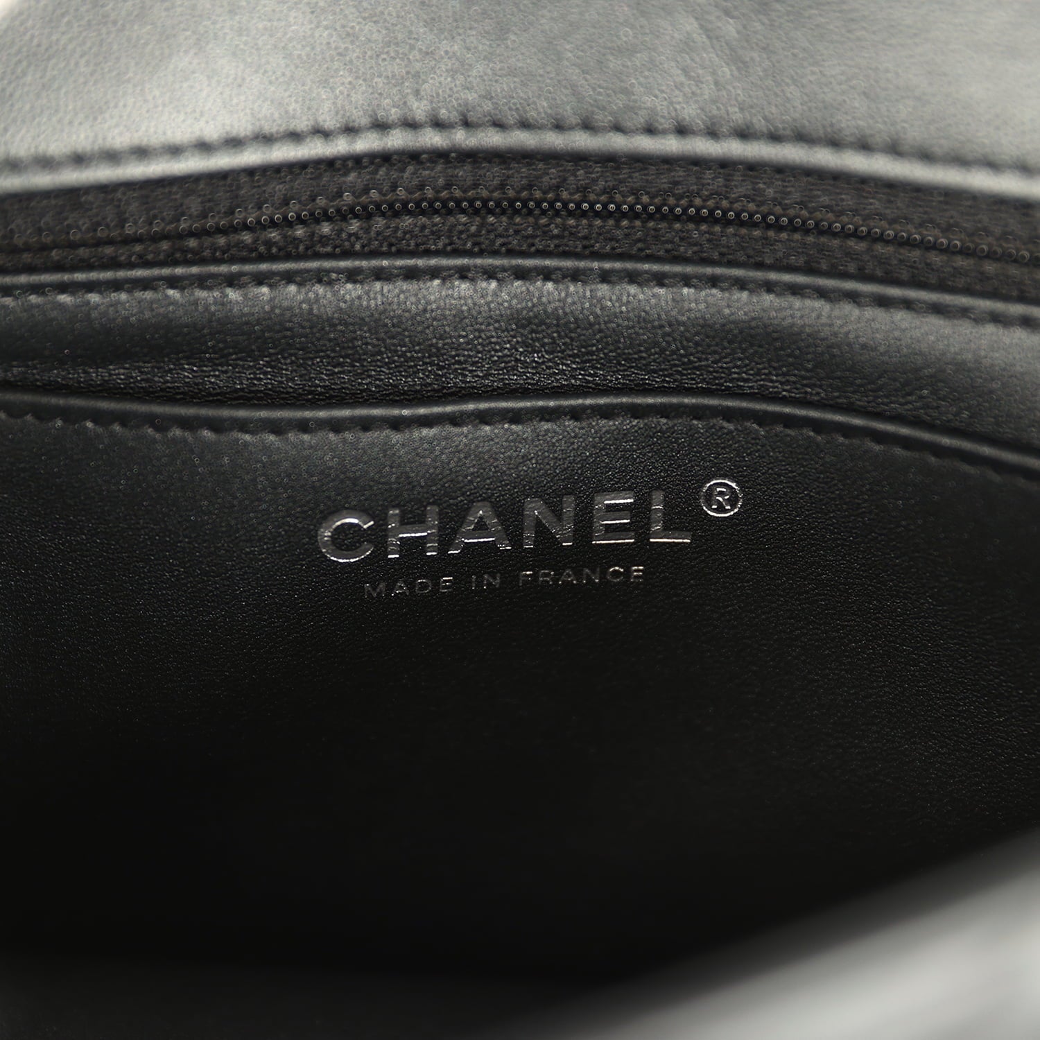 Chanel Mini Classic Rectangular Flap Bag So Black Iridescent Lambskin Black Hardware