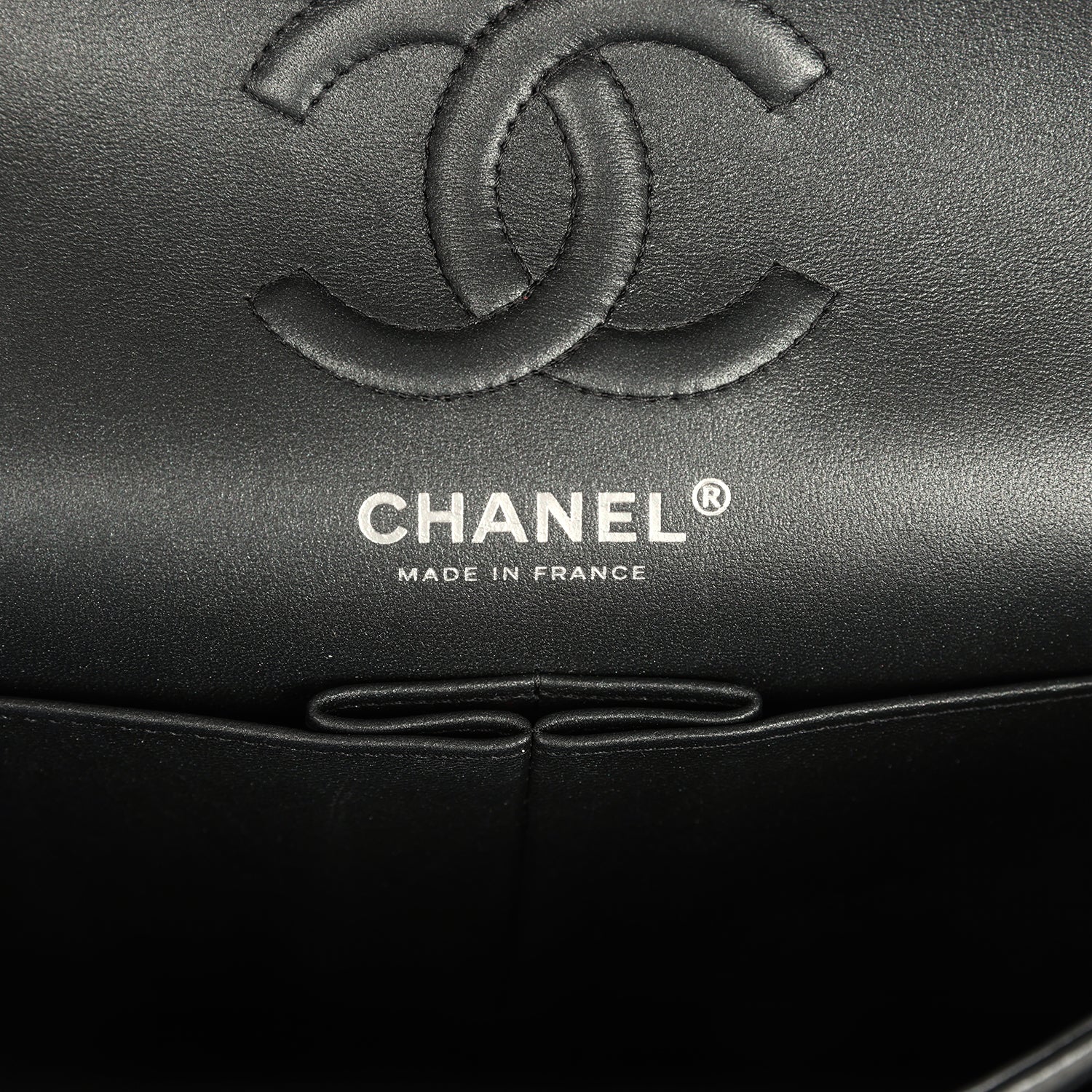 Pre-owned Chanel Small Classic Double Flap Bag So Black Iridescent Lambskin Black Hardware