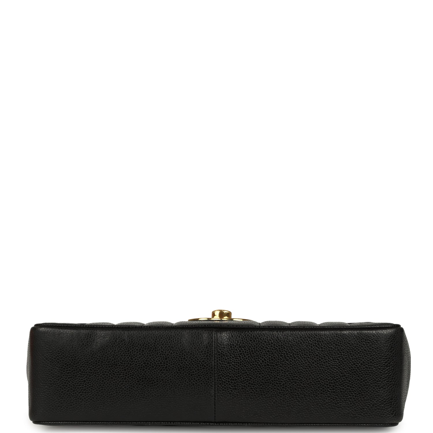 Vintage Chanel Jumbo Classic Mademoiselle Vertical Flap Black Caviar Gold Hardware