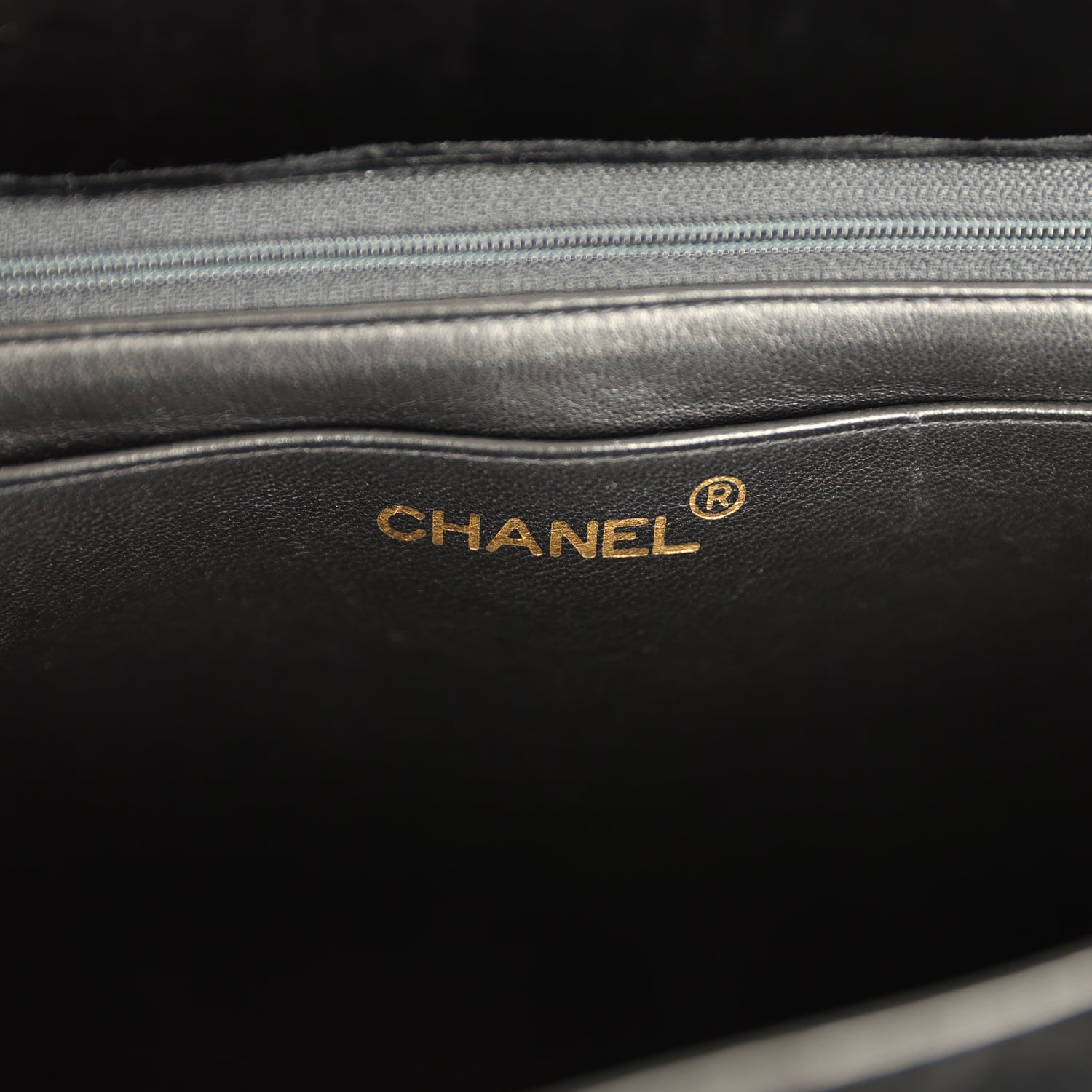 Vintage Chanel XL Classic Chevron Single Flap Bag Black Velvet Gold Hardware