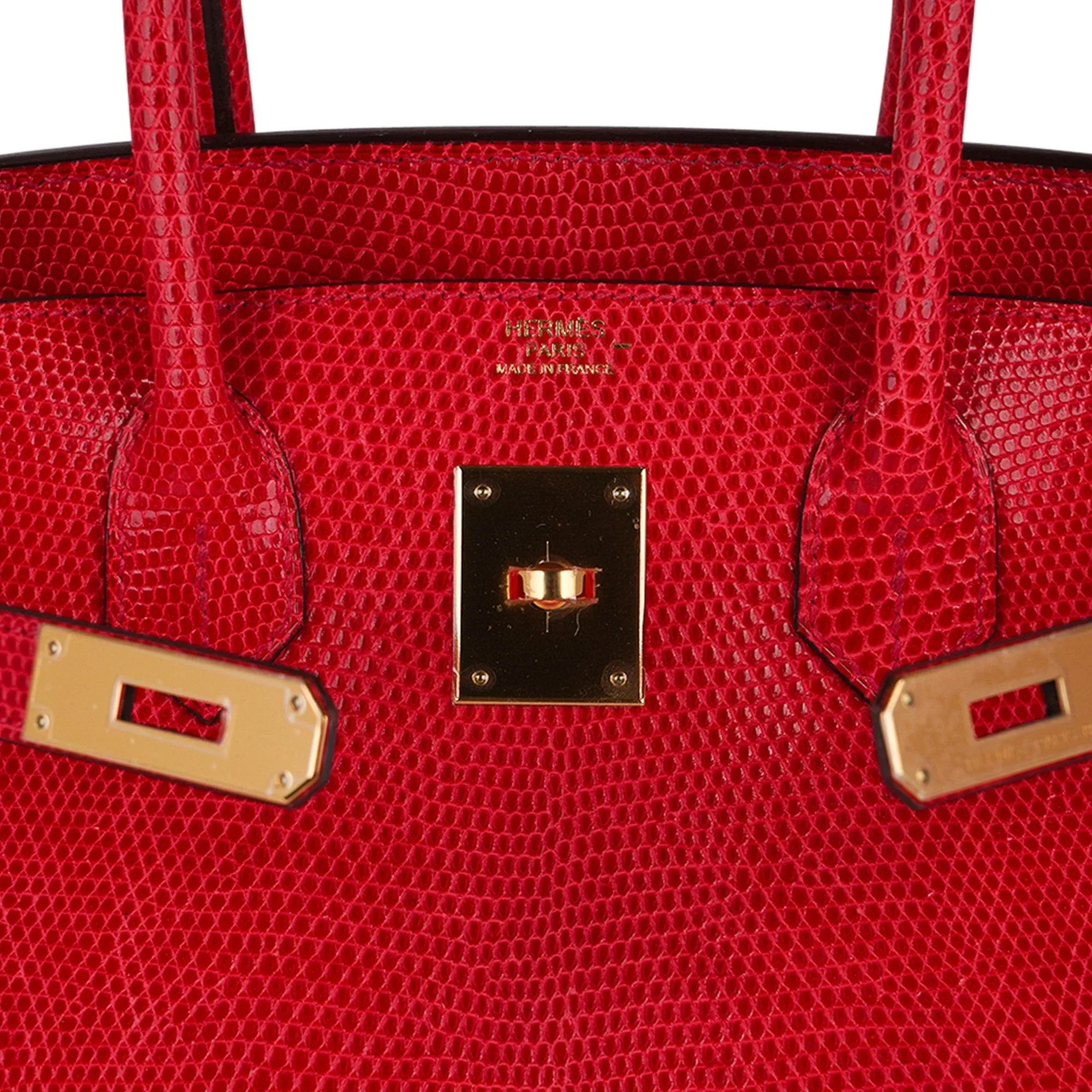 Birkin 30 Bag Rouge Exotique Lizard Limited Edition Gold Hardware Rare