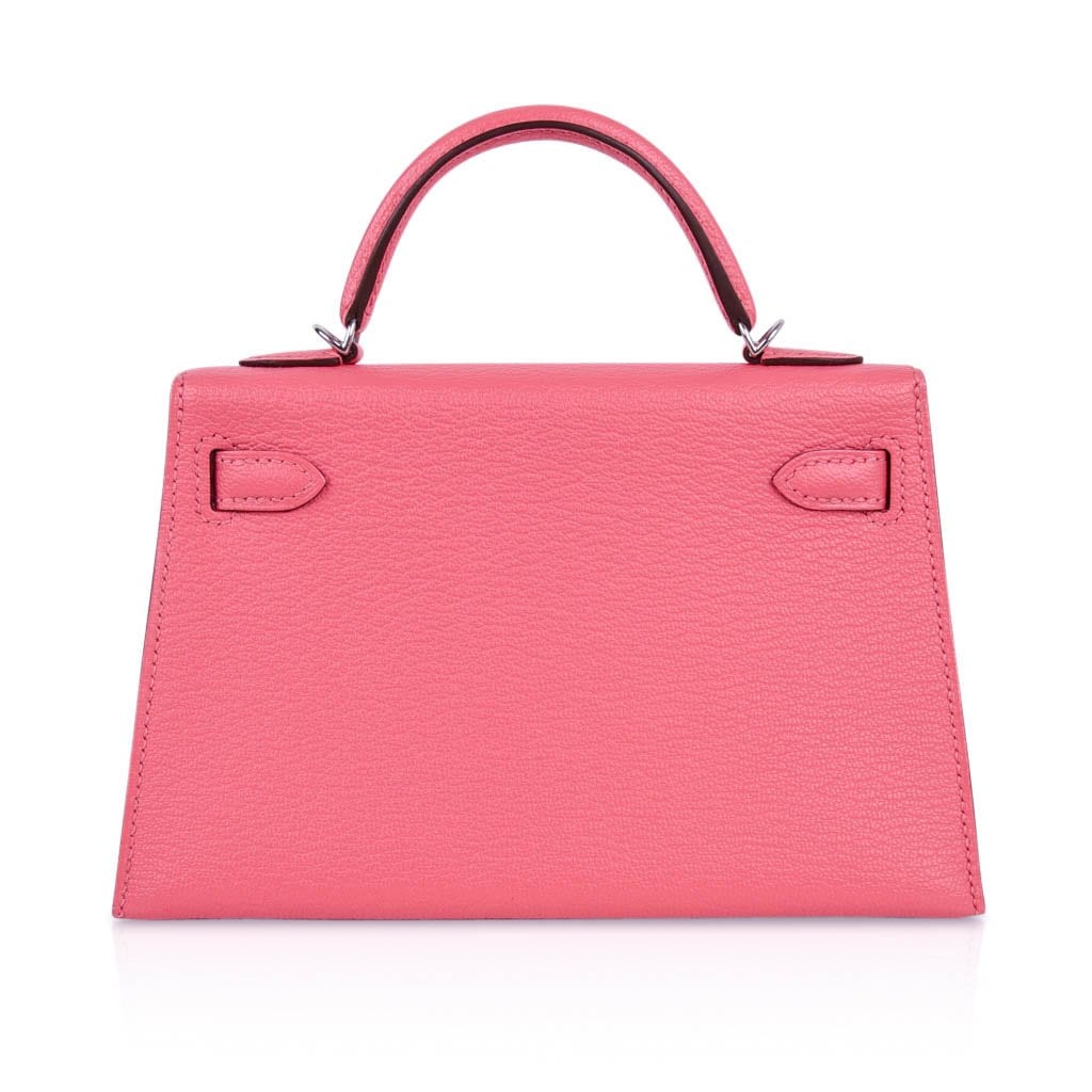 Kelly 20 Mini Sellier Bag Rose Lipstick Chevre Leather Palladium Hardware