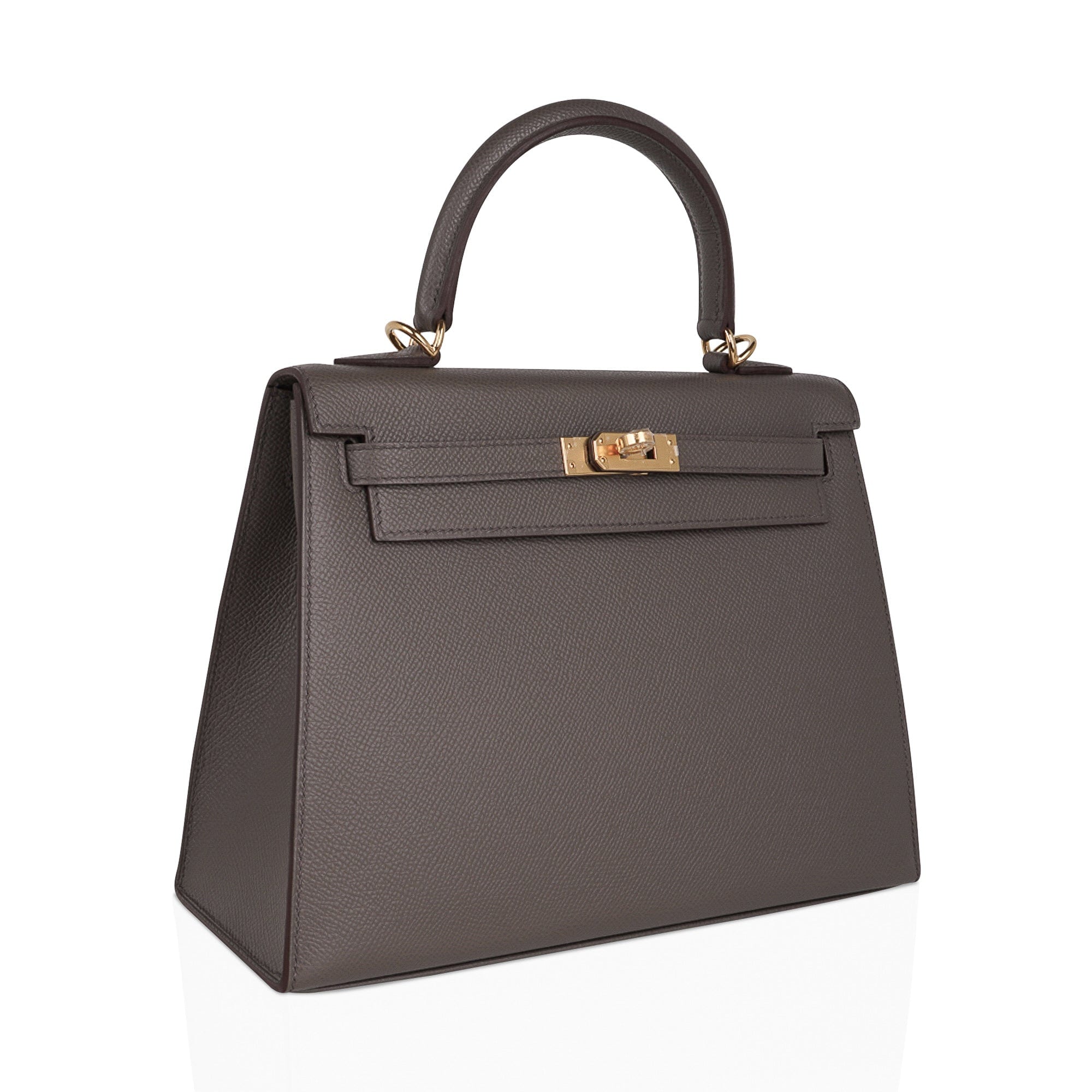Kelly Sellier 25 Bag Etain Gold Hardware Epsom Leather New